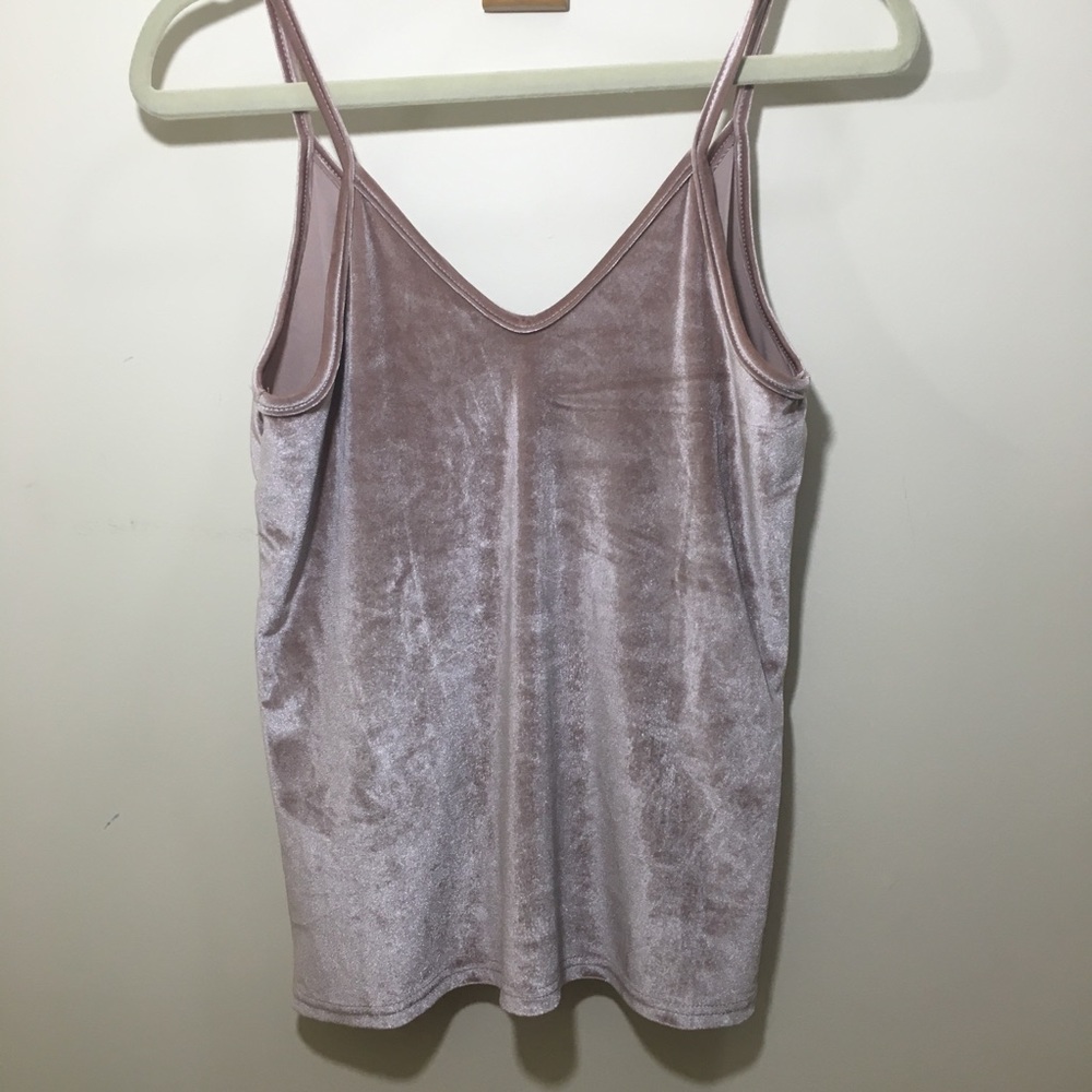 Velvet Rose Gold Spaghetti strap Tank Top